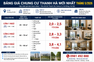 bảng giá chung cư thanh hà mới nhất