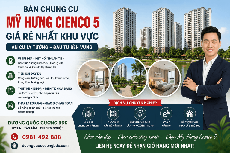 Bán chung cư Mỹ Hưng Cienco 5 giá rẻ sắp được bán ra thị trường