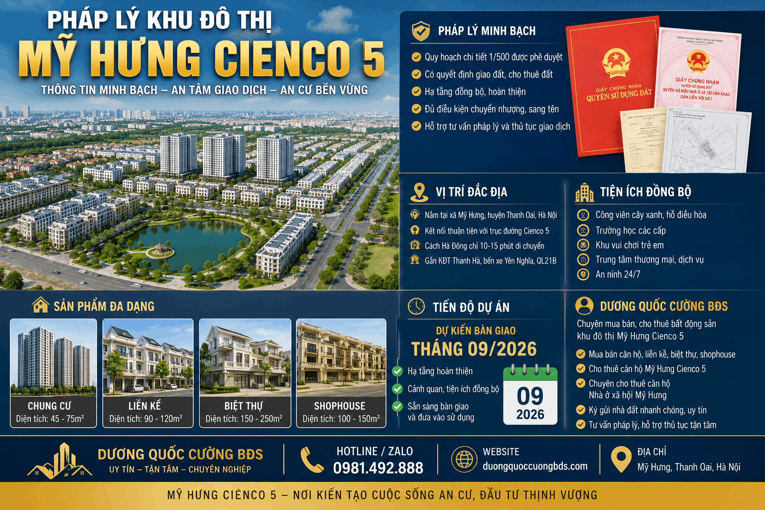 Pháp lý khu đô thị Mỹ Hưng Cienco 5 rất quan trọng